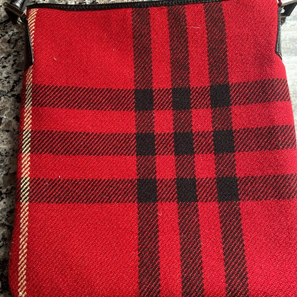 AUTHENTIC BURBERRY TOP HANDLE WOOL MESSENGER BAG